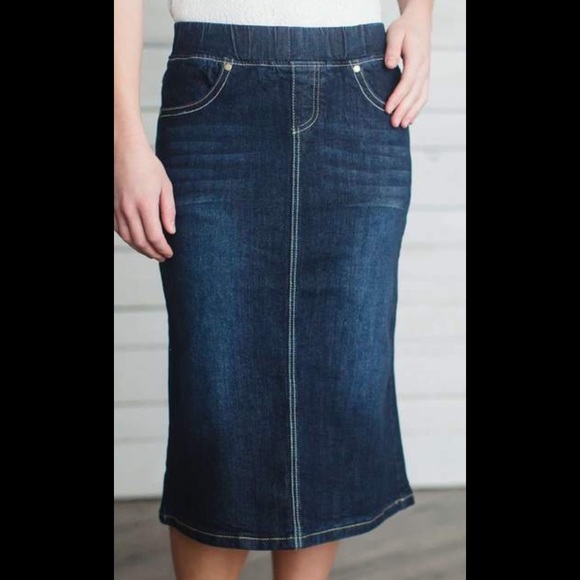 denim midi skirt size 18